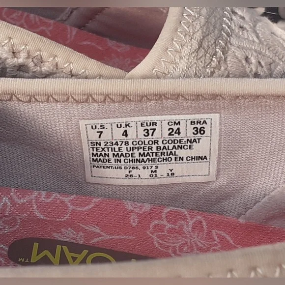 Skechers W's 7 Cream Slip-On Shoes Floral Air-cooled Memory Foam Comfort Insole - Picture 3 of 7